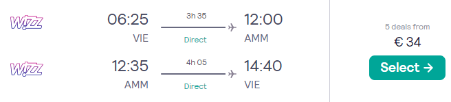 First minute: Jeftini povratni letovi iz Beča za Jordan od 20€ - letovi4you